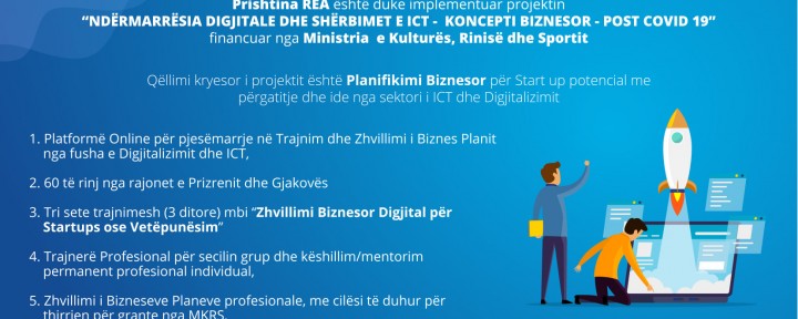 FTESË PËR TRAJNIME PROFESIONALE NË BIZNES PLAN  “Ndërmarrësia Digjitale dhe Shërbimet ICT- Koncepti Biznesor Post Covid 19”